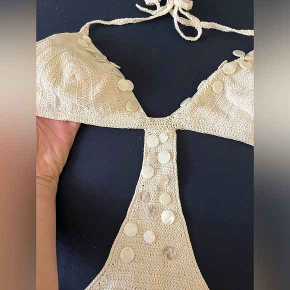 Anna Kosturova Gorgeous One Piece Handmade Monokini Crochet Beaded Swimsuit ๐โ๏ธ๐ - Picture 6 of 13